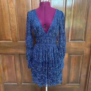Bardot Venice Tiered Lace Floral Minidress
